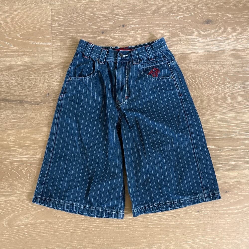 Jaded London Jorts Pinstripe Ollie Size 25 Blue Red